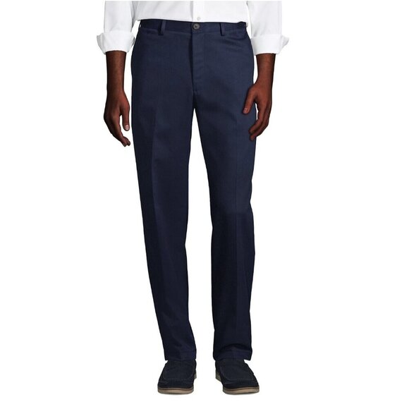 NWOT Lands' End Men's Size 42 Navy Blue Traditional Fit Chino Pants - Picture 1 of 6